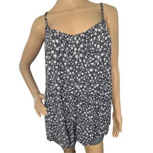 Torrid Floral Patterned Flowy Loose Fit Spaghetti Strap Tank Top